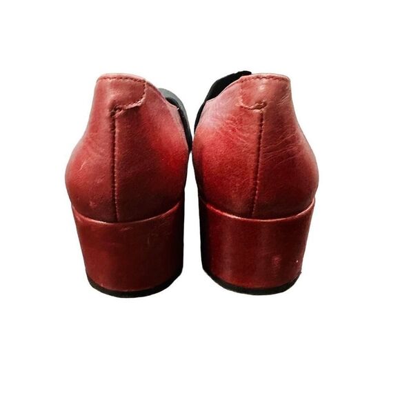 ABOUT ARIANNE Red Black Leather Block Heel Pumps Made In Spain Size 9 US (39 EU) - Picture 6 of 10